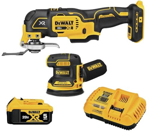 DEWALT 20V MAX* XR Sander & Multi-Tool, Woodworking Kit, 2-Tool (DCK202P1)