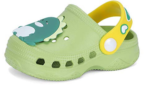 LACOFIA Zuecos de jardín para Infantil niñas Sandalias Clogs de Playa/Piscina Antideslizantes Zapatillas de Verano para niñas Verde 29/30