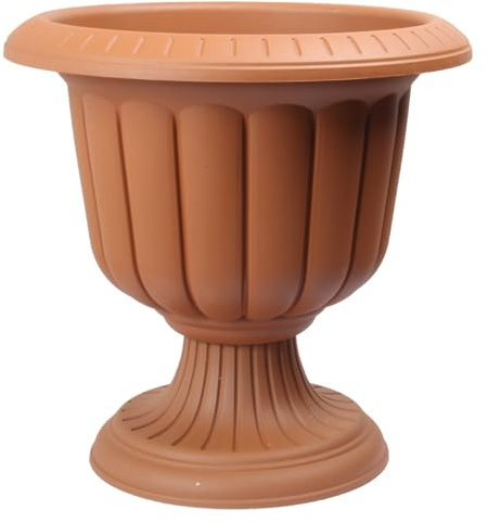 Jolie Max Plastic Flower Plant Pot Holder Stand. Decorative Garden URN Planter. (9.8L / 25.3L / 47L) (No:1 (9.8 Lt), Terra Cotta)