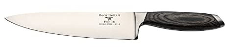 Rockingham Forge 259 Series 8 Inch Chef's Knife with German Steel Blade, Ergonomic Handle Made of ABS Plastic and Steel, Chef's Knife Stainless Steel & Dark Wood Handle, RF-2598
