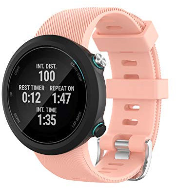 Compatibile con Garmin Swim 2 Bands, cinturino in silicone di ricambio per Garmin Swim2 Smart Watch e Acciaio inossidabile, colore: rosa