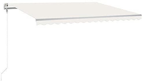 Tidyard Markise Automatisch mit LED Windsensor Gelenkarmmarkise Sonnenmarkise Balkonmarkise Sonnenschutz Sichtschutz Terrasse Garten 450x300cm Creme