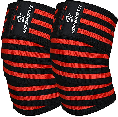 AQF Kniebandage, Kraftraining Kniebandage Männer Damen - IPL USPA Genehmigt Fitness Knieschützer, Elastische Kniebandagen Fur Bodybuilding, Sport & Training
