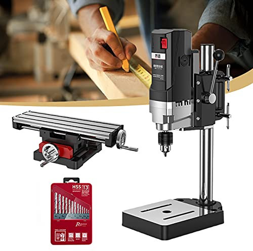 ZhiLianZhao Tischbohrmaschine, Säulenbohrmaschine Mini-bohrmaschine, mit Höhenverstellbare, für Bohren Von Aluminiumsockeln,F