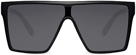 Cheapass Sonnenbrille Oversized Shield XXL recycelt schwarzer Rahmen mit dunklem einteiligem Objektiv UV400 Schutz Männer Frauen