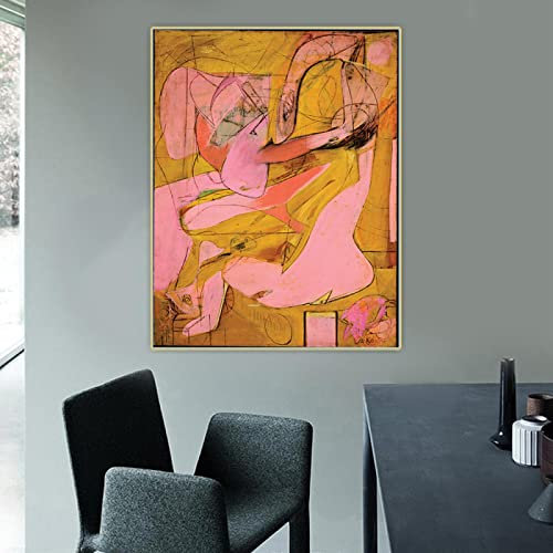 Dittelle Willem De Kooning《Rosa Engel,1945》Leinwandkunst Ölgemälde Kunstwerk Poster Druck Bild Wanddekor Dekoration 50x70cm Rahmenlos