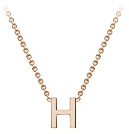 CARISSIMA Women's 9ct Rose Gold Initial Adjustable Necklace 38cm/15-43cm/17