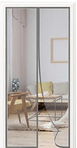 Zanzariera Magnetica per Porte, Varie Taglie, Versione aggiornata, 100x240 cm, Tenda Zanzariera, Maglia Fine, Adatto per balconi, cantine, camere da letto e porte scorrevoli, Grigio Puro