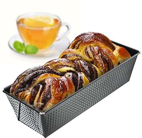 KADAX Moule à Gâteau Rectangulaire en Tôle Antiadhésive, Idéal pour Brioche, Brownie, Cake aux Fruits Confits, Pain de Viande et Terrine (30.5 x 12 cm, Noir)