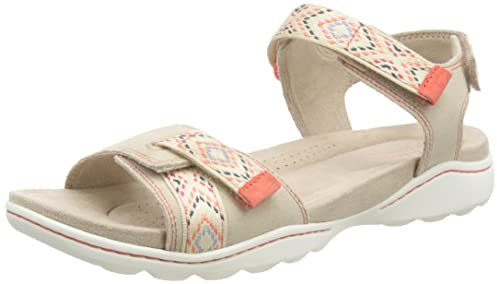 Clarks Femme Amanda Sprint Sandales de Sport, Suède Sable, 35 EU