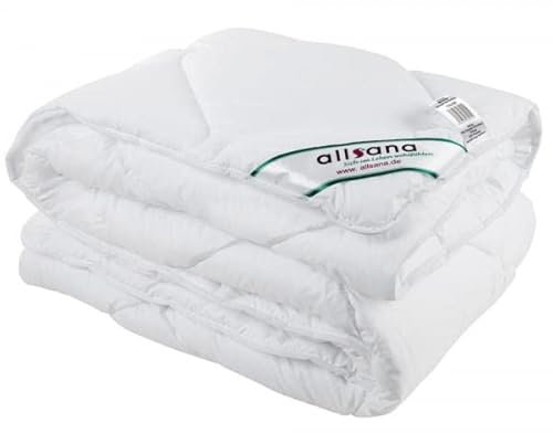 allsaneo® Microfaser Ganzjahres Steppbett 135x200 cm, mittelwarme kochfeste Bettdecke für Allergiker geeignet, hygienisch bei 95°C waschbar