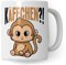 Käffchen Tasse Geschenk Kaffeetasse mit Spruch lustig Kaffee-Becher mit Affen-Motiv Teetasse Geschenkidee Kaffee-Liebhaber Kaffeetrinker und Kaffee-Fans Kaffee-Verehrer (Weiß)