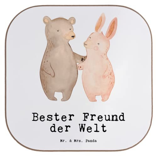 Mr. & Mrs. Panda Flaschenuntersetzer Freund - Geschenk, Kumpel, Untersetzer Design, Geburtstagsgeschenk, Bedanken, Glasuntersetzer, Geburtstag,