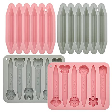 4 Stück sortierte Buntstifte-Formen, Hohlräume, 3D-Buntstift, Silikonform, Dreiecksform, Schokoladenherstellung