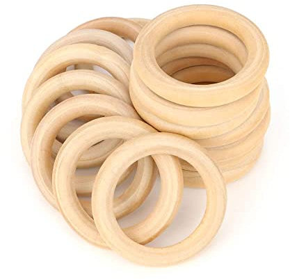 RUBY Holzring, Holzring Hölzern für 16 pc Basteln DIY Handwerk Ring Anhänger und Anschlussstück Schmuck Machen Baby Spielzeug Personenling Rasse (68MM-1)