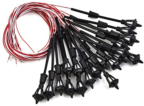 ZYWUOY 40 Stück Modell Straßenlichter, Modelleisenbahn, LED-Lampenpfosten, Wandleuchten, Maßstab 1:150, 3 V Lampenstange