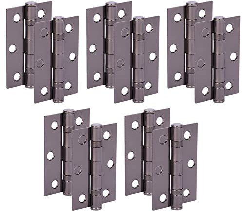 HANDLEZONE® Door Hinges 5 Pairs 76mm / 3 inch Ball Bearing, with Screws - Black Nickel