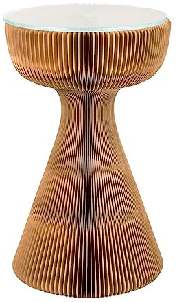 Canapé Table Basse Table d'appoint pliable, 13 x 21 pouces Table d'appoint ronde Petite table d'appoint Bistro Table basse avec plateau en verre for patio Salon Porche Balcon Cour Jardin Cour Table d'