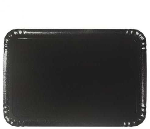 SANYGIENE - Bandeja de catering desechable (100 unidades, cartón rígido, 2 tamaños, plata, oro, negro, 19 x 28 cm), PJ8972