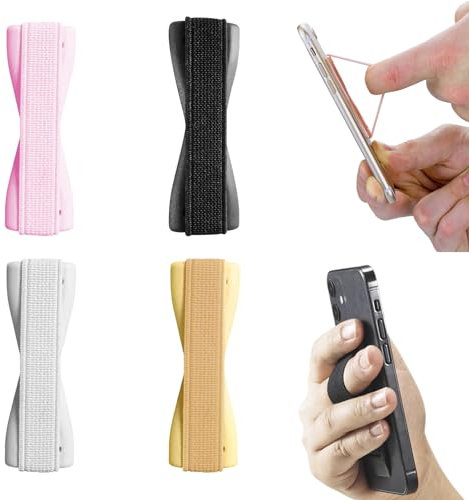 Jasminum 4 Stück Handy Halterung Hand, Bequeme Fingerhalterung, Selbstklebend, Einhandbedienung, Handschlaufe, Smartphone Tablet Halterung (Gemischte Farbe)