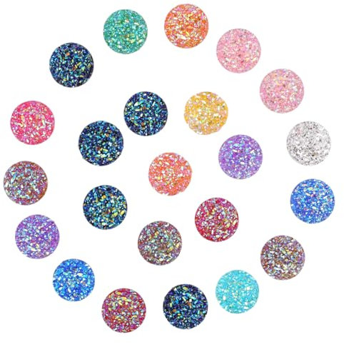 TOPPERFUN 200piezas Cabujones De Resina Plana Parches De Resina Redondos Para Joyería y Proyectos Diy