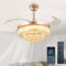Depuley 42 Crystal Ceiling Fan with Light and Remote, Modern Smart Fan with 3 Speeds, Retractable for Living Room, Bedroom, Dining Room, App Control, Gold