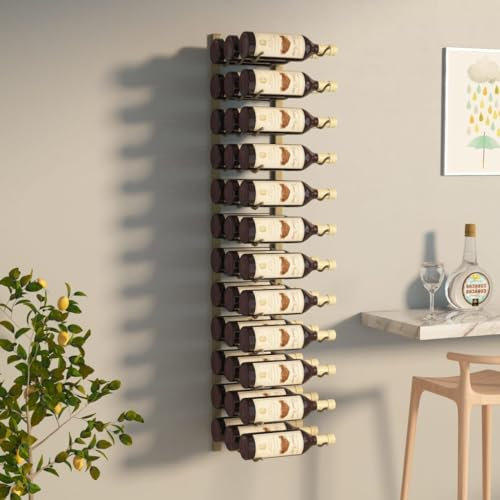 Générique Casier à vin Mural pour 36 Bouteilles Doré Fer,Casiers à bouteilles-340888