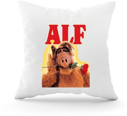Forsca Alf with Red Rose In The Mouth Dekorativer Kissenbezug mit Füllung für Sofa-Autokissen