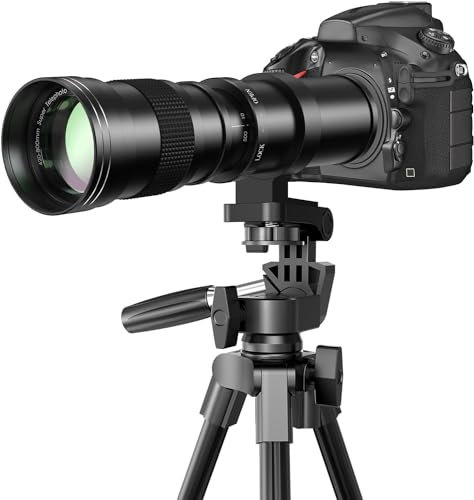 420-800mm F/8.3 Telephoto Lens - Manual Zoom Lenses for Sony E/NEX Mount DSLR Cameras Alpha α7R IV α7 III A9 A7 II A7S A6600 A6500 A6400 A6300 A6100 A6000 A5100 A5000 NEX-6 NEX-5R/5T/5C NEX-3N Black