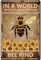 CREATCABIN Panneau Métal Forme d'abeille pour Jardin,Citations Inspirantes,Plaques Vintage,Galerie,Panneaux Muraux Rétro,Décoration Suspendre pour Maison Bureau Jardin,L'Intérieur L'Extérieur,30x20cm