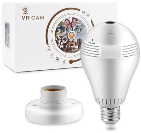 Generico Telecamera Wifi Lampadina Led Occhio Camera Nascosta Spia E27 Fvg3608 Panoramica