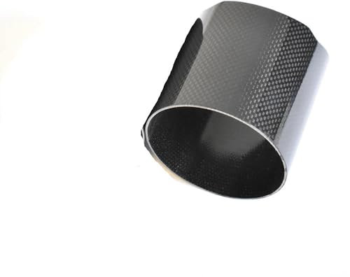 Auspuffblende,Auspuff Endrohr 1PC Auto Universal Fall Matt Glänzend Auspuffrohr Gehäuse Gerade Kante Carbon Faser Auspuff Rohr Spitze Abdeckung(76mm Glossy)