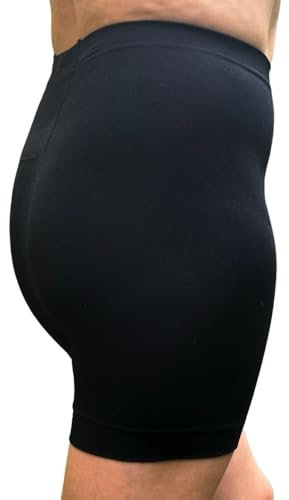 URSA Shorties: Form-fitting shapewear for women with 3 microphone transmitter pouches. Comfortable, low profile & used under tight outfits for live performance, TV & Feature Films (Black, Large)