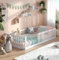 ALAVYA HOME® Titan Bodenbett 80x160 mit Rausfallschutz und Lattenrost - Kinderbett 80x160 aus Buchenholz FSC® zertifizert mit 2 Jahre Garantie - Montessori Bett in Weiß - Exklusives Beech Wood Bett