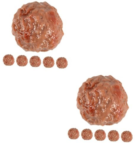 Vaguelly 2 Sets Realistisches Gefälschtes Rindfleisch-fleischbällchen-PVC-lebensmittelmodell Für Künstliche Lebensmittelfotografie 6 Stück * 2