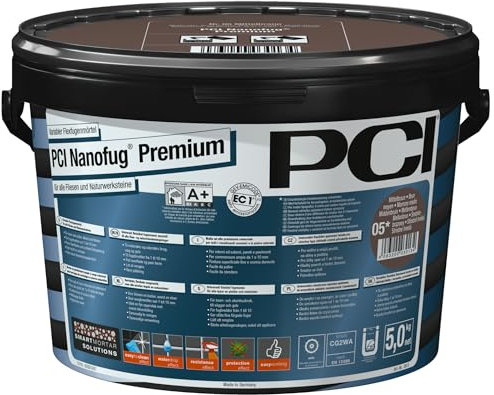 PCI Nanofug Premium 5 kg Nr. 61 Schiefergrau Variabler Flexfugenmörtel, für alle Fliesen und Natursteine Verfugen Fliesen Sika