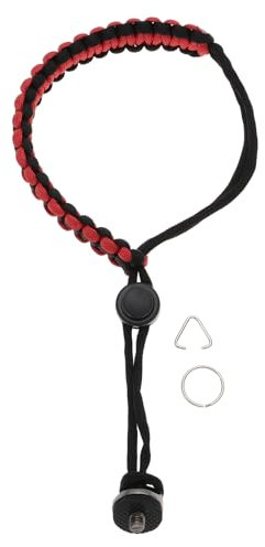 Create idea Camera Wrist Strap With 1/4 D-ring Screw Adjustable Camera Hand Strap Lanyard Compatible with Insta 360 X3 Selfie Sticks Action Cameras Black and Red