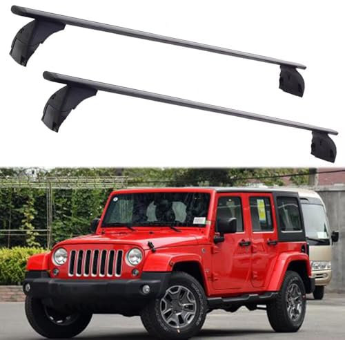 LVVBU Auto Aluminium Dachträger für Jeep Wrangler JL JK 2007-2023 Dachgepäckträger Querträger Cargo Gepackträger Zubehör