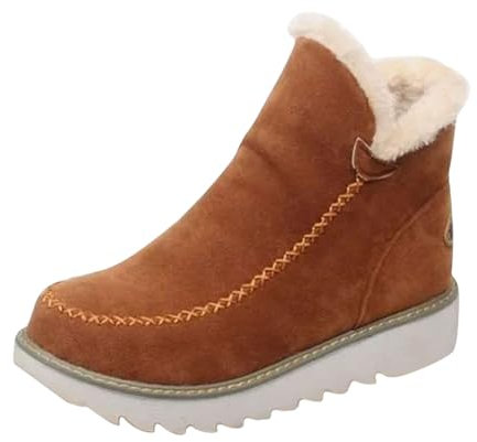 Generico Stivaletti Estivi Donna Bassi Anfibi Firmati Donna Stivaletti da neve classici antiscivolo alla caviglia Stivali caldi Stivaletti da neve antiscivolo Stivaletti Bikers Donna (Brown, 40)