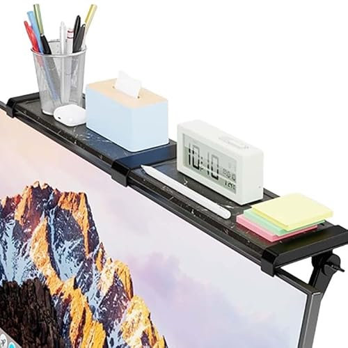 GAOCUNBING Oberes TV-Regal, kein Stanzen erforderlich, Monitor-Montagehalterung, Plattform hält Lautsprecher, Medienboxen, Spielekonsole, Monitorständer 60cm