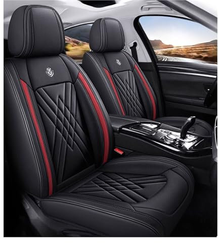 DINGQINGYUN Universal-Sitzbezug Komplett-Set Für VW Tiguan 2. Gen/Tiguan Allspace 2016-2024, AutositzbezüGe Set Leder, 5-Sitze Universal-SitzbezüGe Auto Komplettset(D(Dark Red))