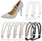 ElevateTech 4 Pairs Heels Shoe Straps, Detachable Elastic Shoe Laces With Antislip Stickers Installation Free Prevent Falling Anti Loose Shoelace Accessories Suitable High Heels Sandals Slippers Ladie