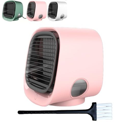 AiraBreeze Air Cooler with LED Nightlight, 2025 New Vital Breeze Portable Air Conditioner, 3 Speeds Small Vital Breeze Portable Ac, for Bedroom, Office and Camping (Pink)