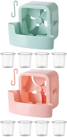 Shenrongtong 2 Pack Fan Mist Cooling Adapter, Ice Cooling Artifact, Oscillating Fan Cooler, Ice Box Hangable Attachment For Balcony Terrace Yard Alley Festival Event Space