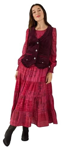 Joe Browns Women's Cord Waistcoat With Frill and Pockets Casual Blazer
