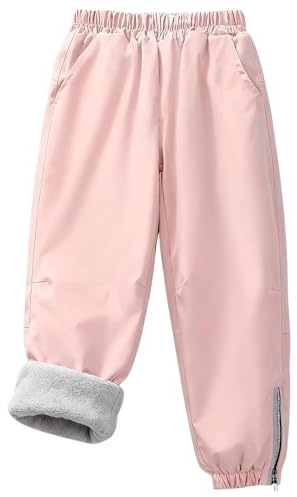 Exemaba Kids Waterproof Trousers Fleece Lining Girls & Boys Winter Warm Snow Pants for for Walking, Travelling, Hiking