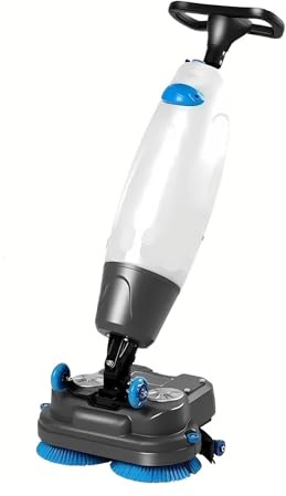 Lissontine Mini Lavasciuga Pavimenti Automatica a Batteria, Lavapavimenti Commerciale Leggera, Doppio Serbatoio, Spazzola Rotante 360°, Pulizia Professionale per Uffici e Scuole White