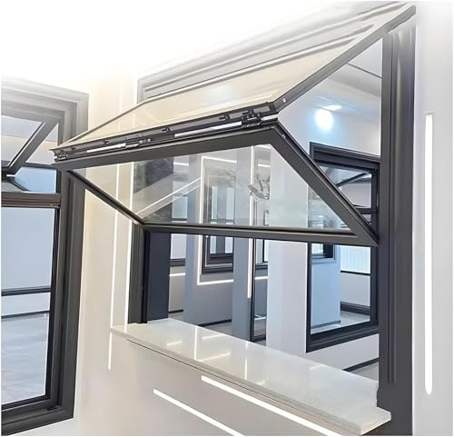 Ventanas Corredizas Plegables De Aluminio Con Vidrio Y Cerraduras, For Casas Móviles, De Guillotina Doble For Floristería, 60 X 100 Cm