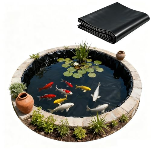 LeadGoods Teichfolie 3M*6M, Teichwanne 0.5mm Stärke, HDPE Teich Folie Fischteichfolie Schwarz, Wasserdicht und Leckdest Folie Garten, für Gartenteich, Teichbecken, Brunne
