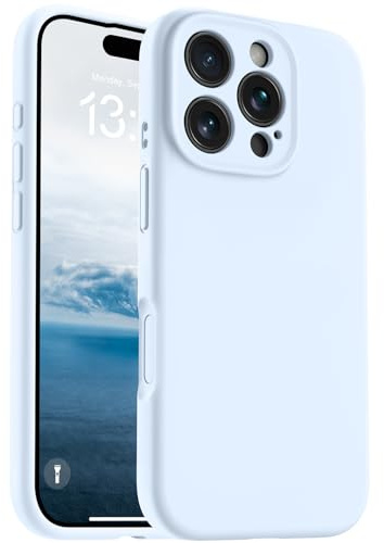 OTOFLY Magnetic for iPhone 16 Pro Case,Compatible with Magsafe,Classic Liquid Silicone Mobile Phone Case,Integrated Camera Control Button,Anti-Scratch Microfiber Lining, Light Blue